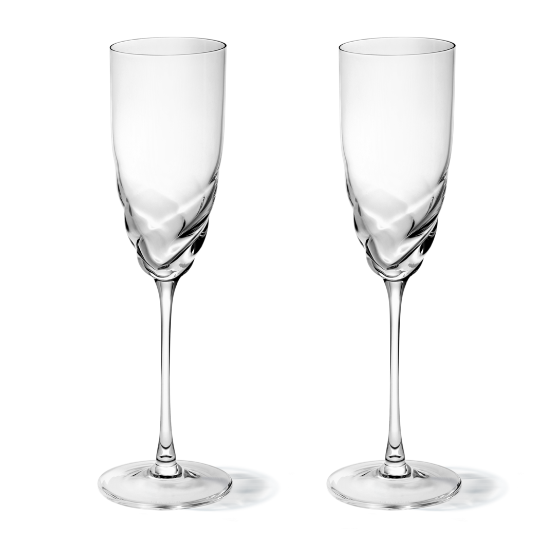 Twist Set of 2 Champagne Glass - Trunks, Travel and Home - Home